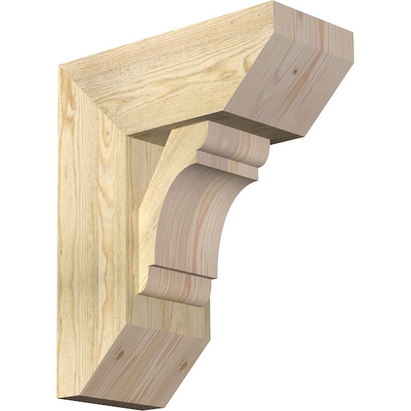 Ekena Millwork Olympic Slat Rough Sawn Bracket w/ Offset Brace, Douglas Fir, 8"W x 18"D x 22"H BKT0806X18X22OLY06RDF - main